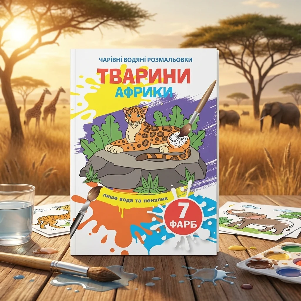 Розмальовка водна 17*24 см "Тварини Африки"