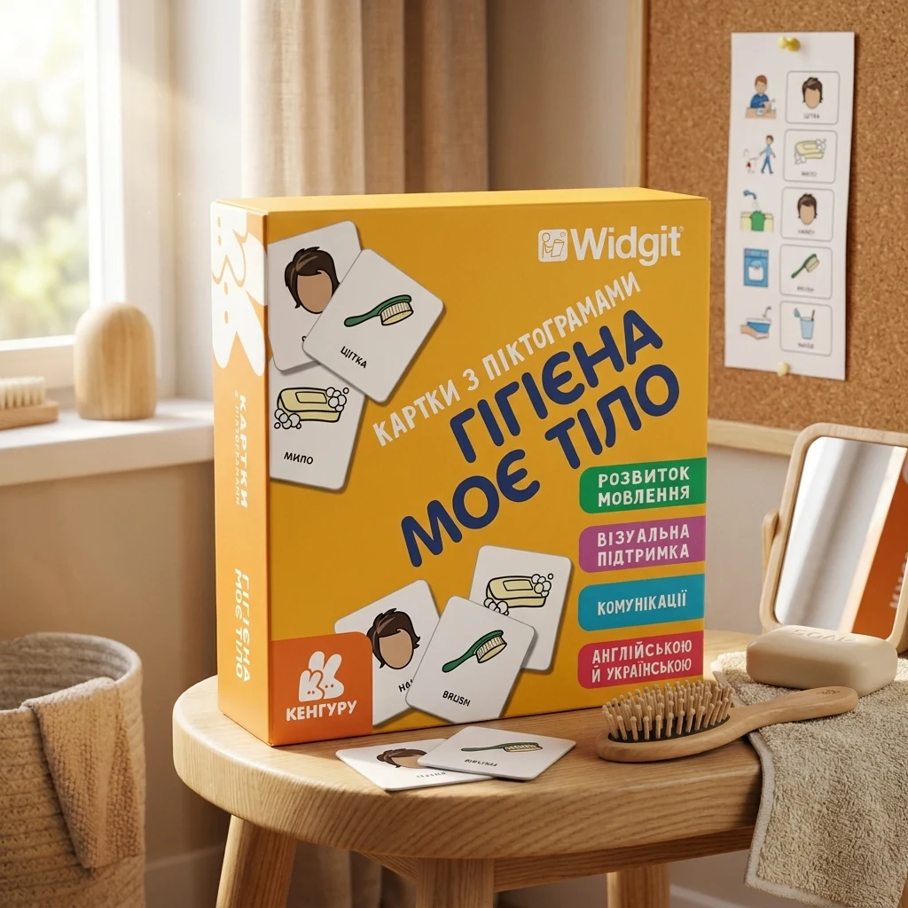 Розвивальна гра. Картки з піктограмами. Гігієна. Моє тіло. 3+