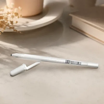 Ручка гелева, Біла 05 FINE (лінія 0.3mm), Gelly Roll Basic, Sakura