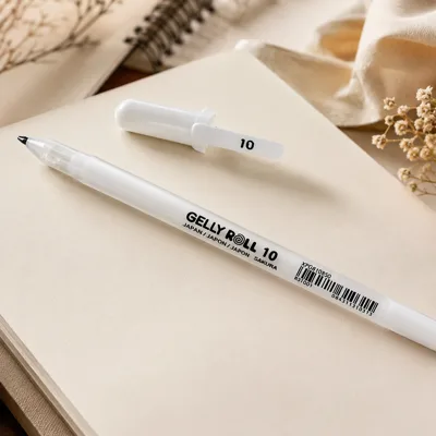 Ручка гелева, Біла 10 BOLD (лінія 0.5mm), Gelly Roll Basic, Sakura