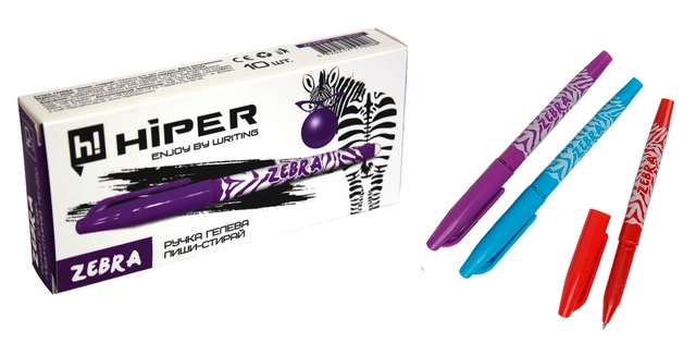 Ручка гелева пиши-стирай Hiper Zebra фіолетова — фото 2