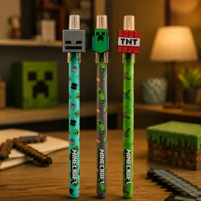 Ручка гелева пиши-стирай YES Minecraft 0,5 мм синя