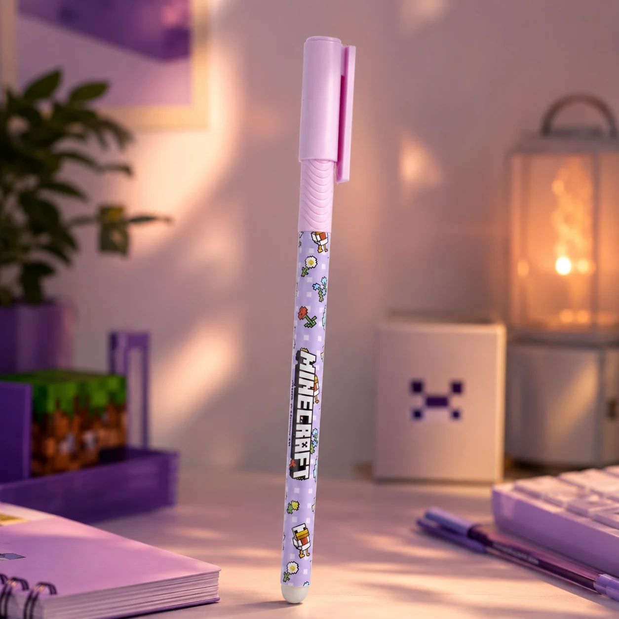 Ручка гелева пиши-стирай Yes Minecraft Spring 0,5 мм синя — Прикольна канцелярія