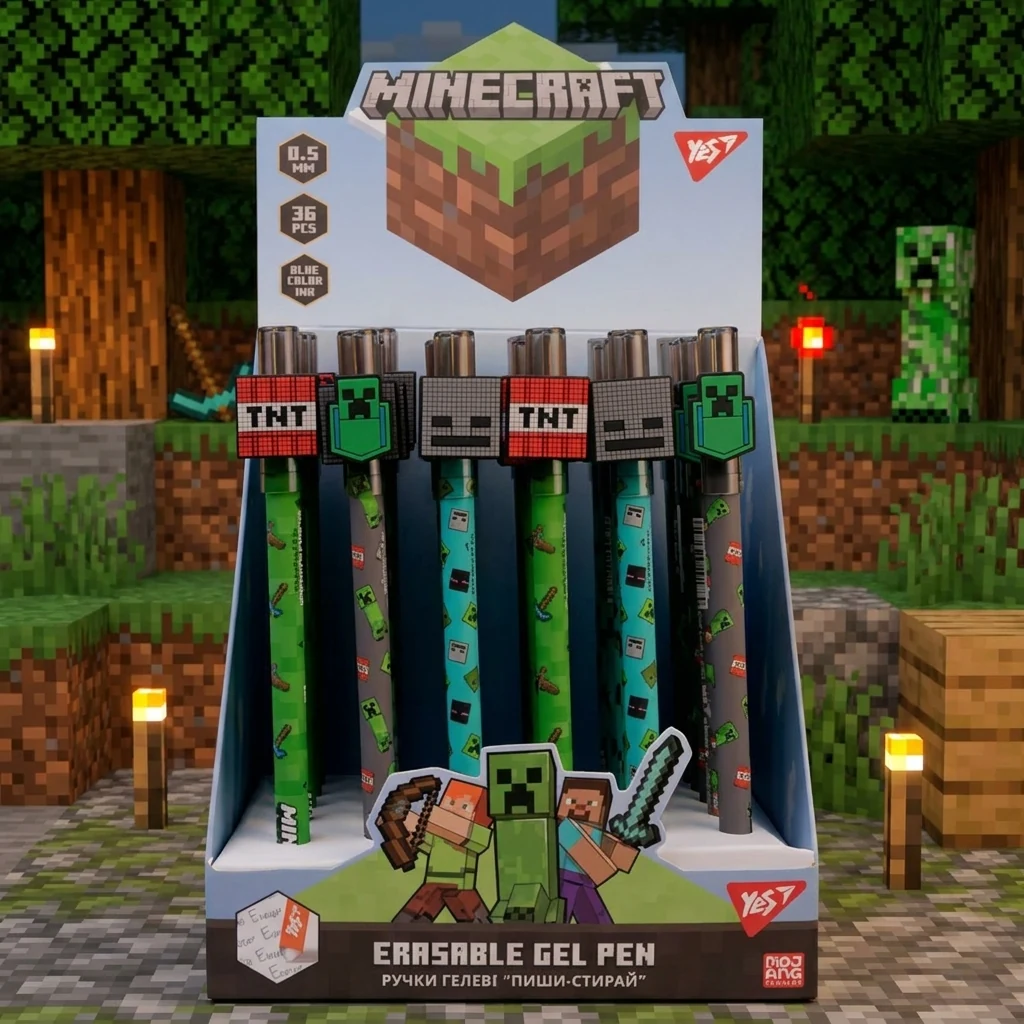 Ручка гелева пиши-стирай "Minecraft" Yes