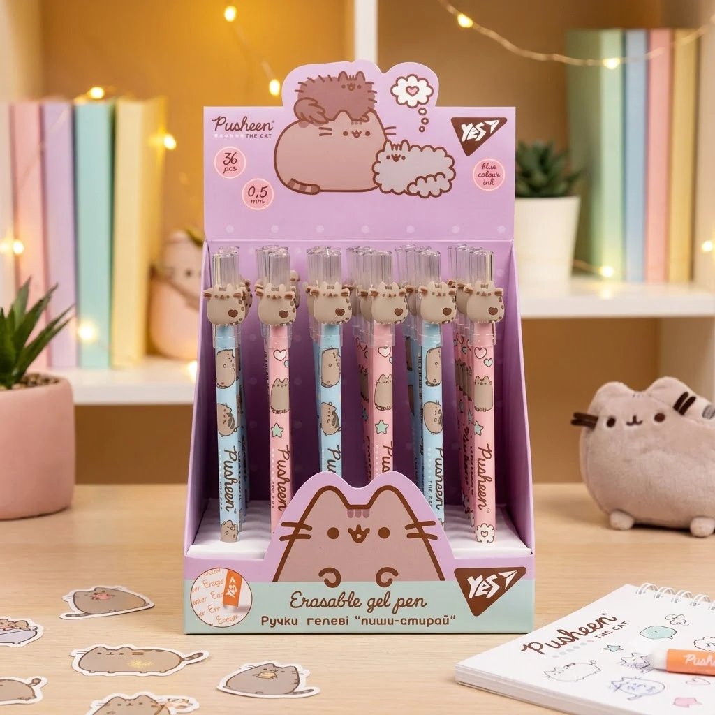 Ручка гелева пиши-стирай "Pusheen" Yes