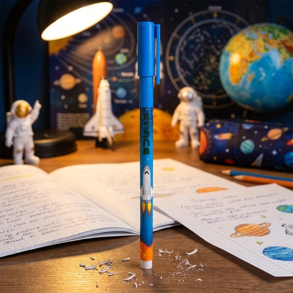 Ручка гелева пиши-стирай Space 0,5 мм синя 420450