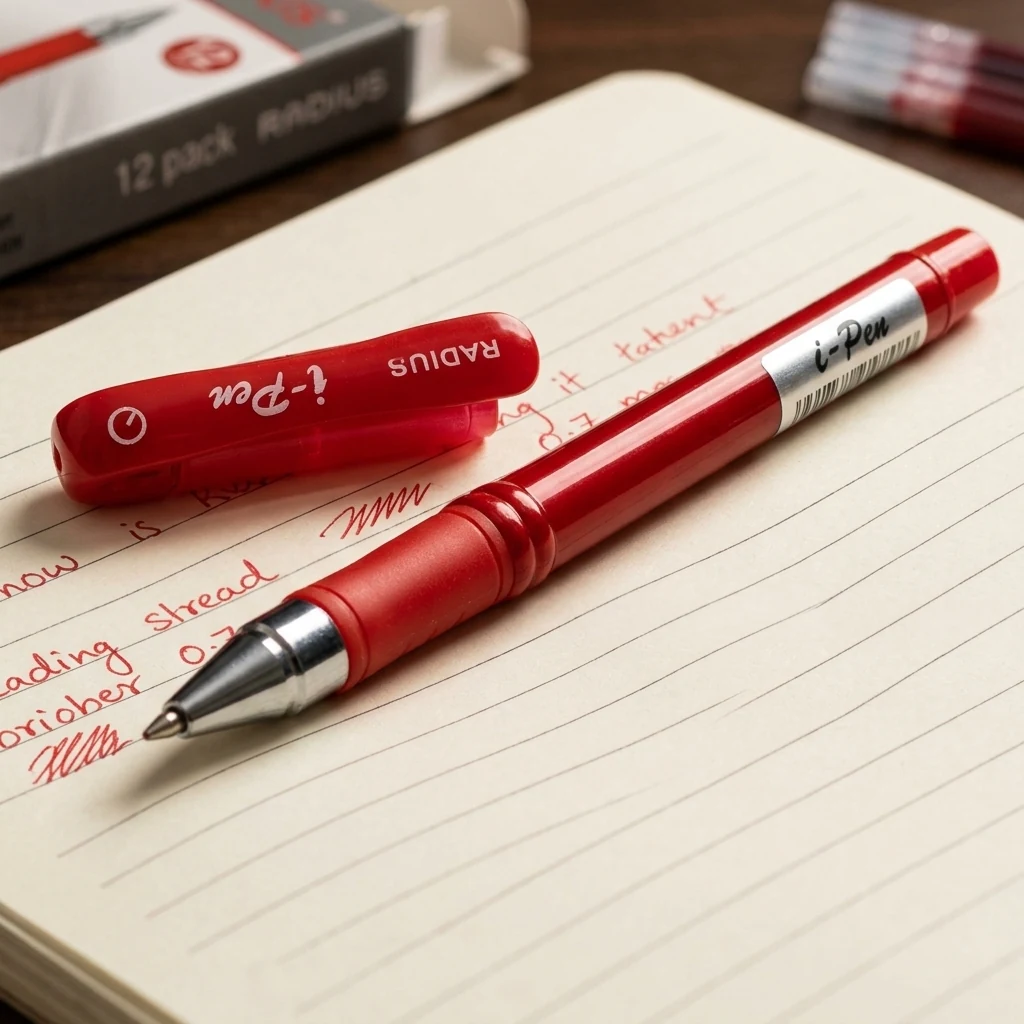 Ручка кулькова 0,7 мм червона "I-Pen" Radius