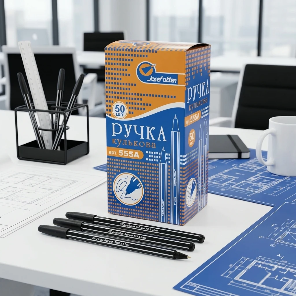 Ручка кулькова 0,7 мм чорна Josef Otten