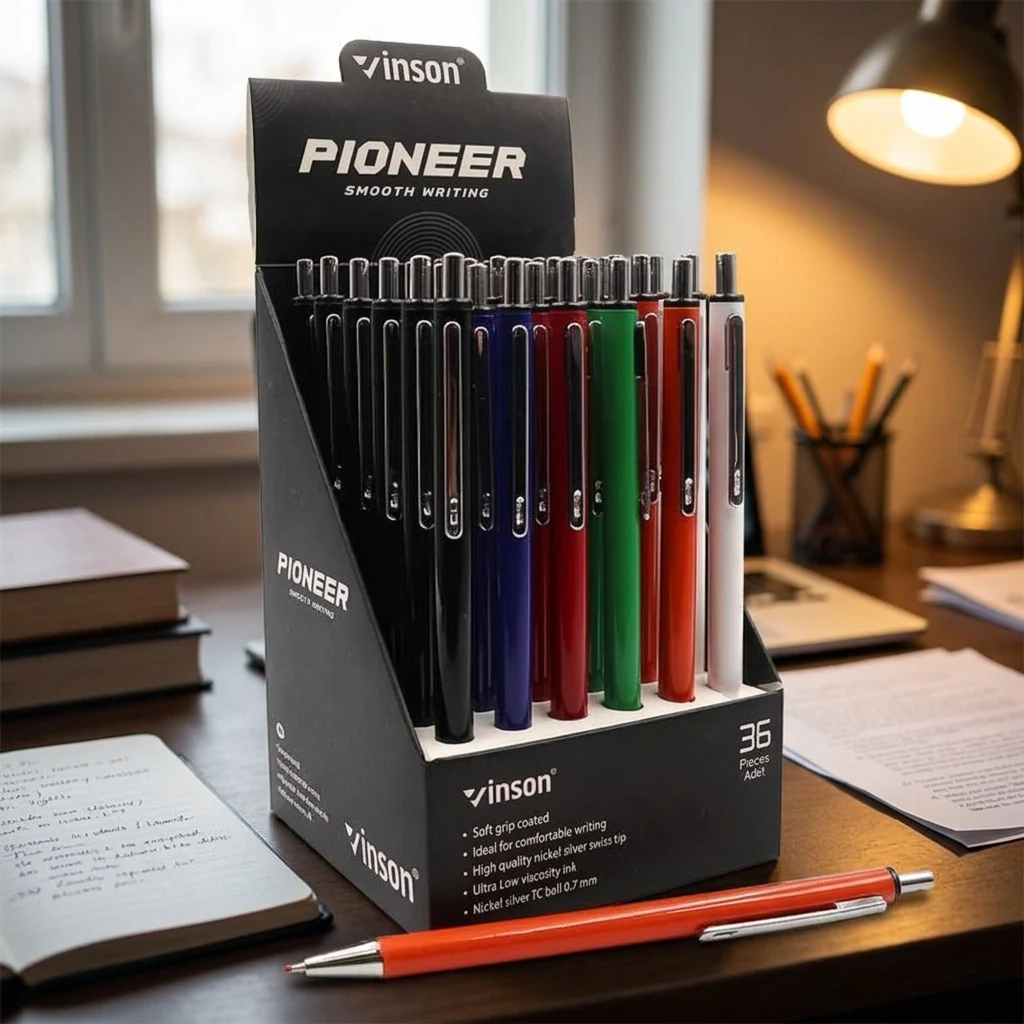 Ручка кулькова 0,7 мм синя Vinson "Pioneer"