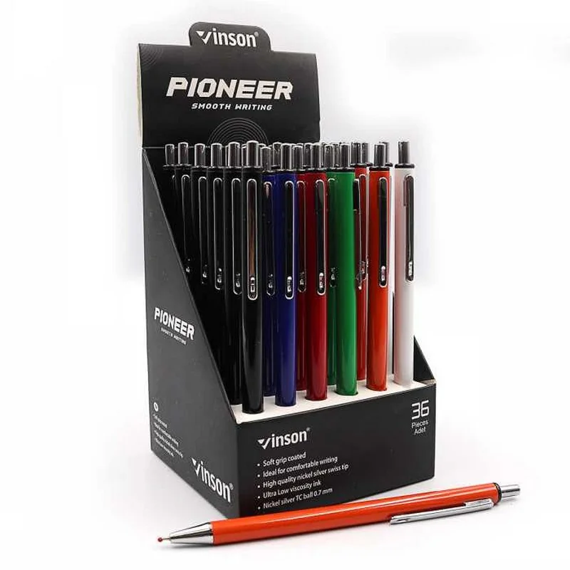 Ручка кулькова 0,7 мм синя Vinson "Pioneer"