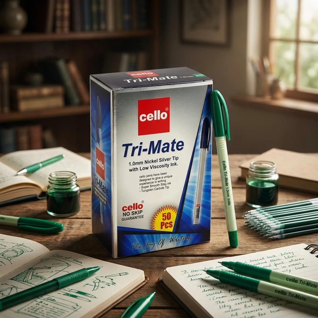 Ручка кулькова 1,0 мм зелена Cello Tri-Mate