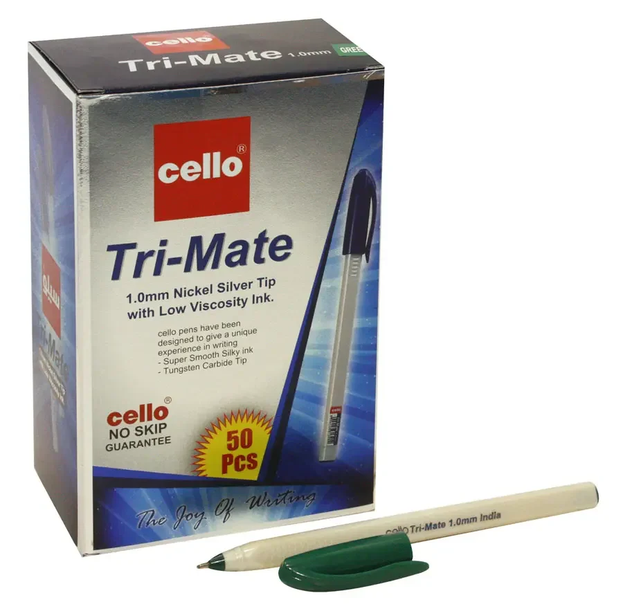 Ручка кулькова 1,0 мм зелена Cello Tri-Mate — фото 2