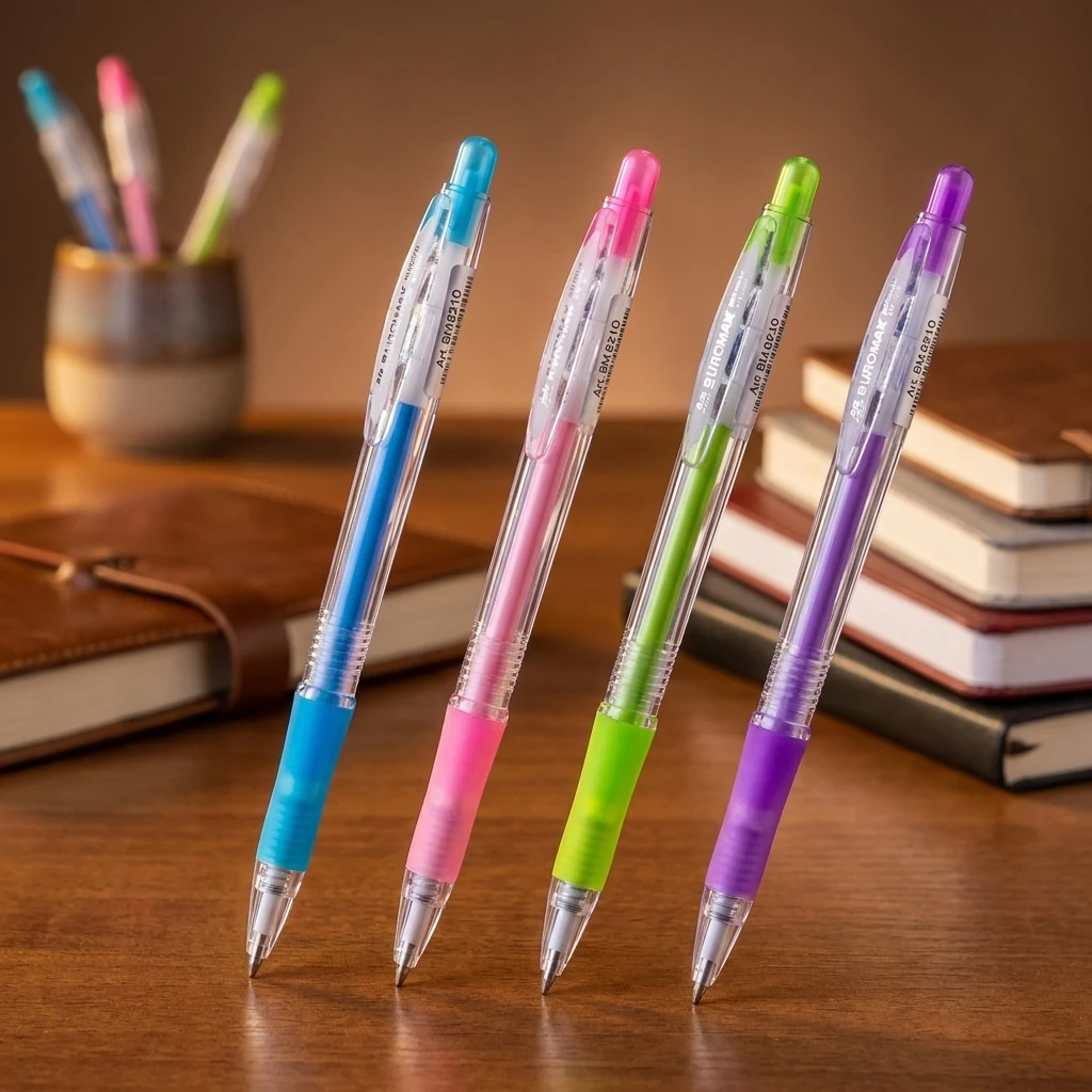 Ручка кулькова синя BUROMAX CRYSTAL PASTEL — Ручки та олівці