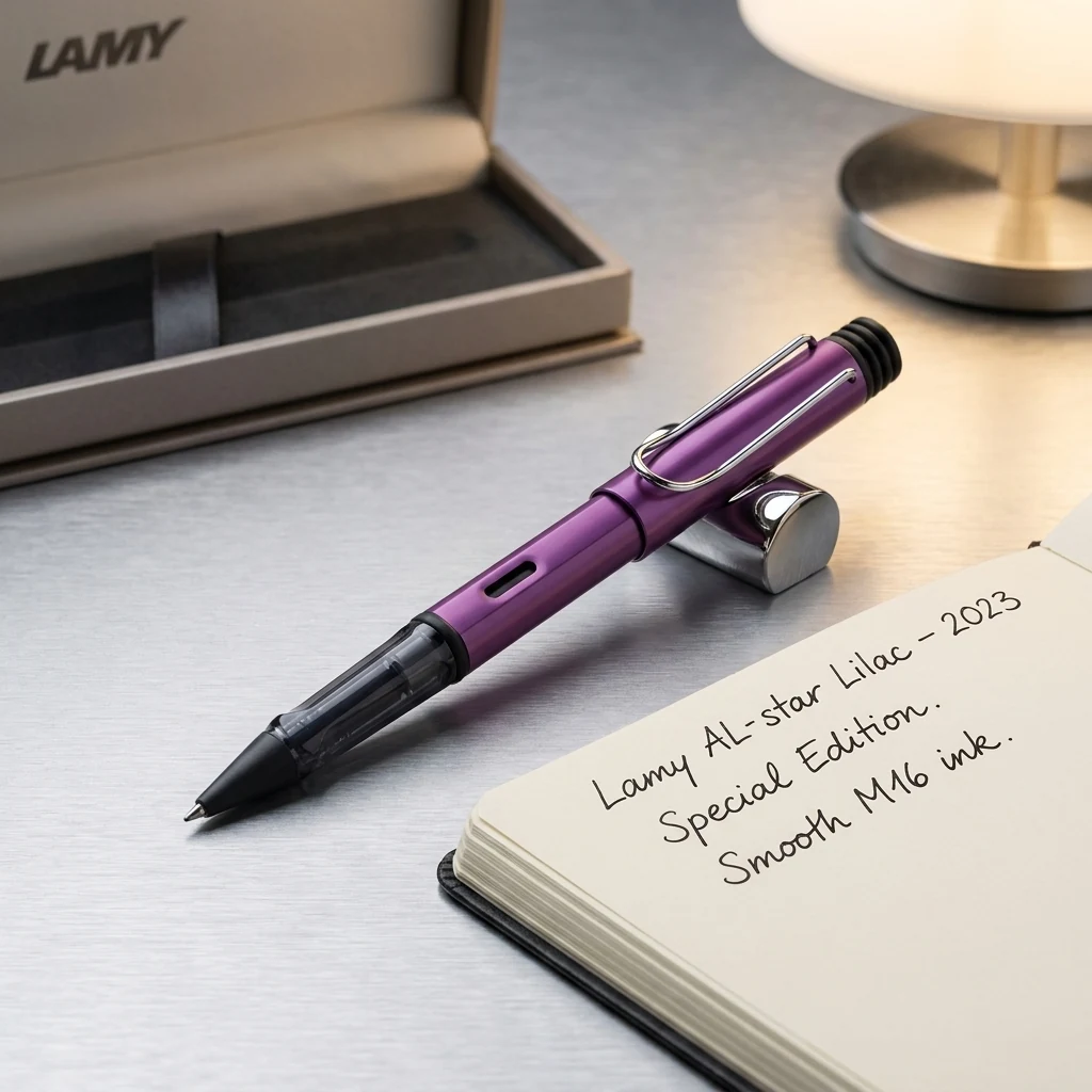 Ручка кулькова чорна Lamy 2D3 KS AL-star lilac M M16 4037264