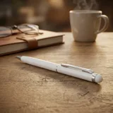 Ручка кулькова металева ECONOMIX STYLUS біла — фото 1