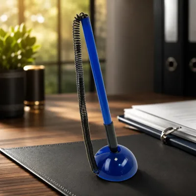 Ручка кулькова на підставці BLUE DeskPen L2U BUROMAX 0.7мм BM.8141-01
