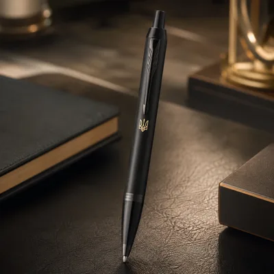 Ручка кулькова Parker IM 17 UKRAINE Achromatic Black Тризуб 22932_TR