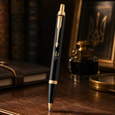 Ручка кулькова Parker IM 17 UKRAINE Black Тризуб із колосків 22032_T059y