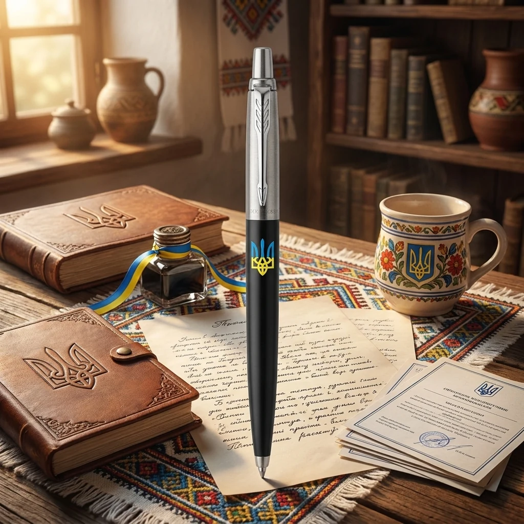 Ручка кулькова Parker Jotter 17 UKRAINE Black Тризуб 15632_T0016u