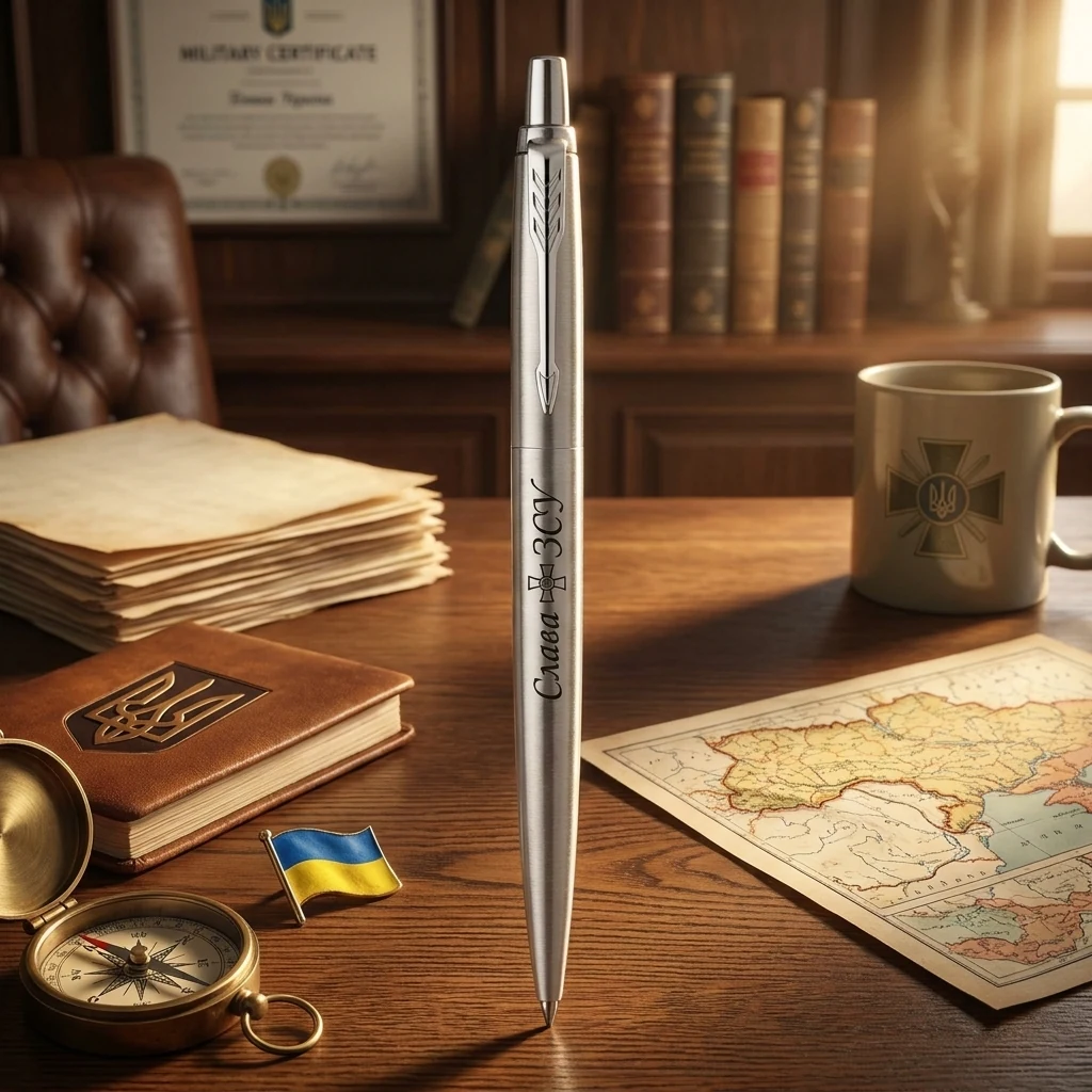 Ручка кулькова Parker Jotter 17 Ukraine SS CT BP Слава ЗСУ 16132_T204b