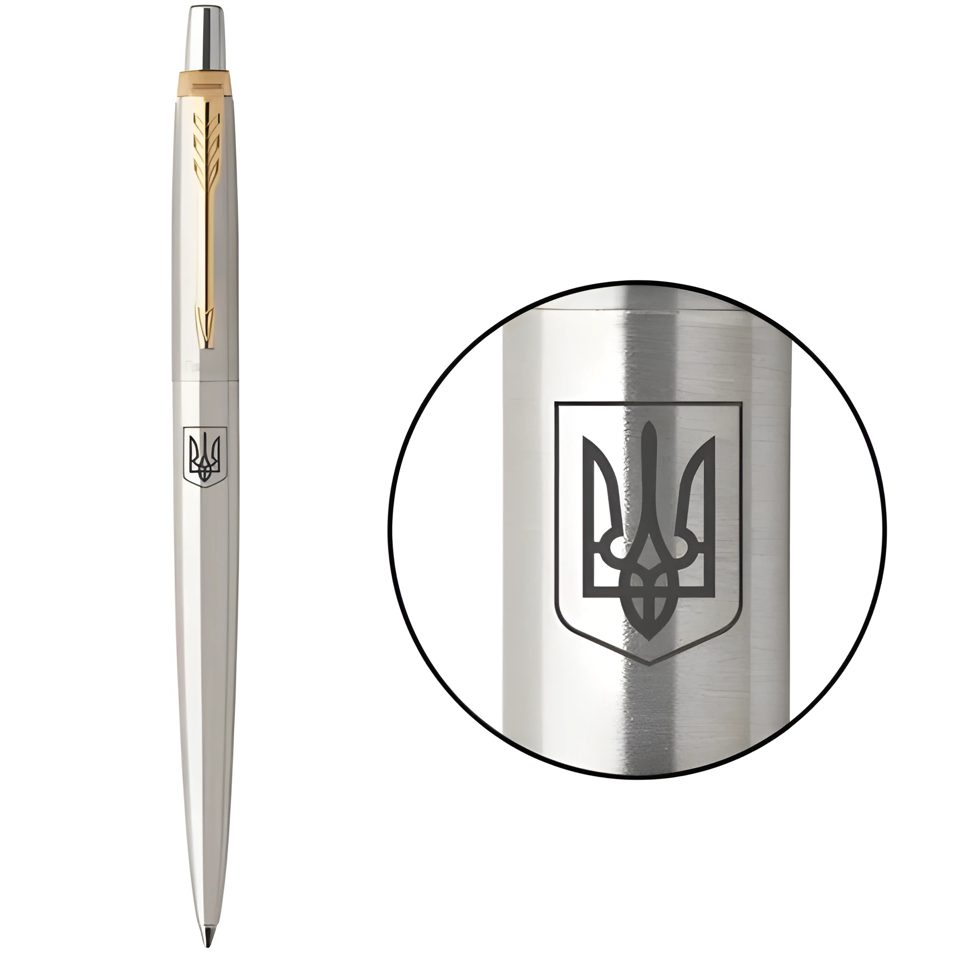 Parker Jotter зі срібним корпусом і тризубом — Ручки та олівці