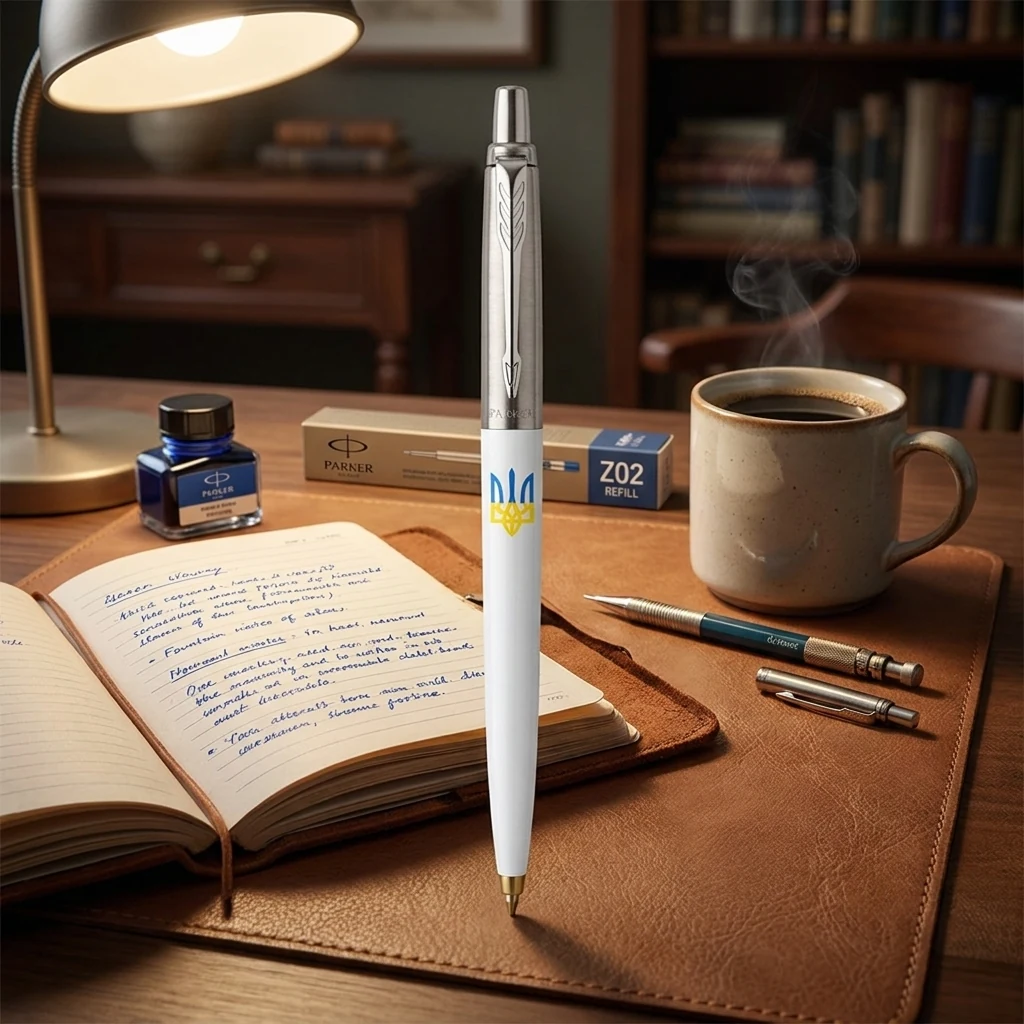 Ручка кулькова Parker Jotter 17 UKRAINE White Тризуб 15032_T0017u