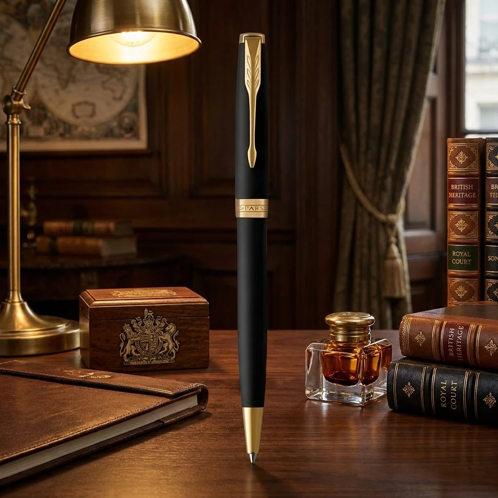 Ручка кулькова Parker Sonnet Matte Black Lacquer позолота 832