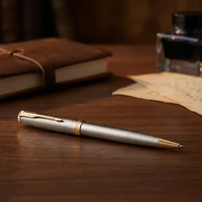 Ручка кулькова Parker Sonnet Stainless Steel позолота 84 132