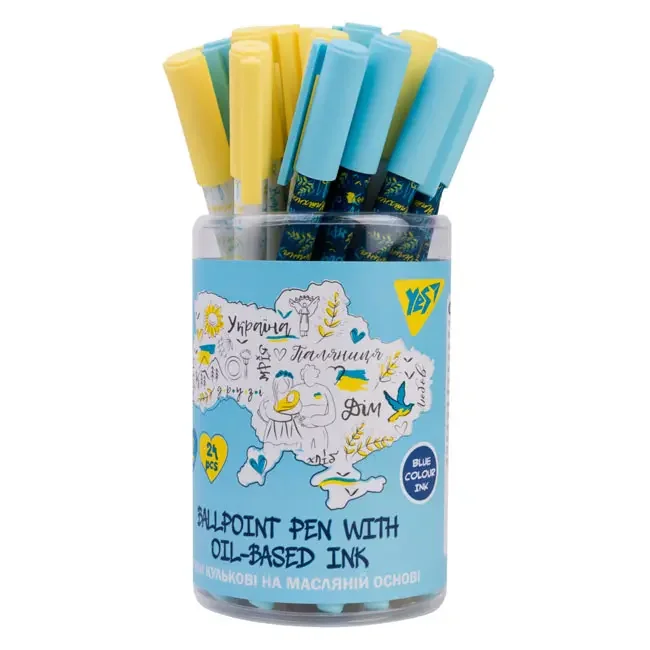 Ручка кулькова YES Freedom Ukraine 0,7 мм синя — фото 3