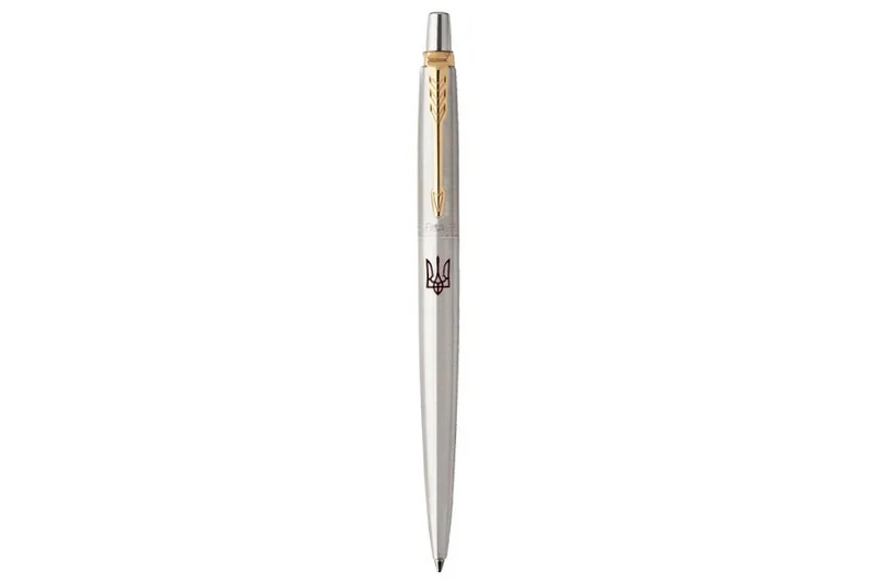 Ручкa Parker Jotter Stainl кулькова сталь з позолотой 16 032_TR Тризуб