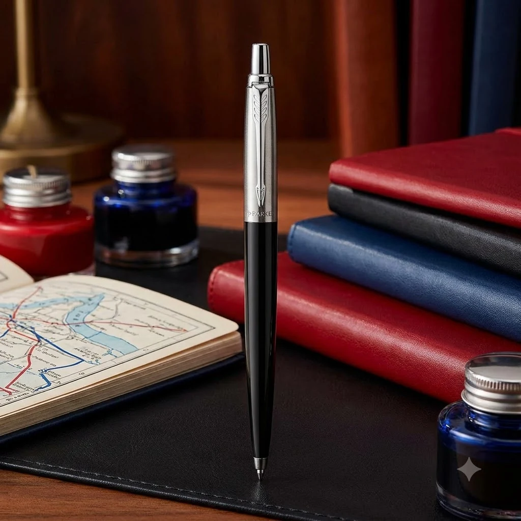 Ручкa Parker Jotter Stand кулькова корпус чорний, блакитний, червоний