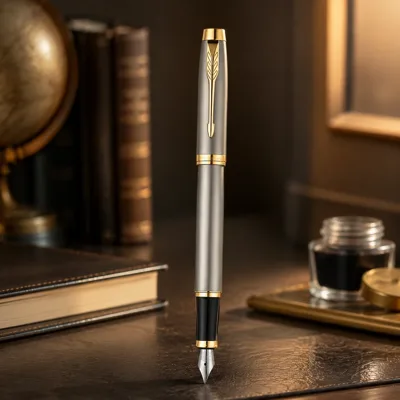 Ручка перова Parker IM Brushed Metal позолота (22211)