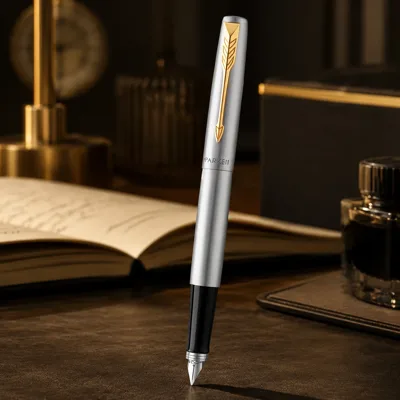 Ручка перова Parker Jotter сталь позолота 16 012