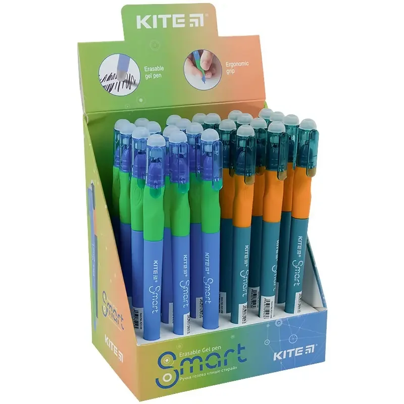 Ручка пиши-стирай гелевасиня синя Kite Smart — фото 2