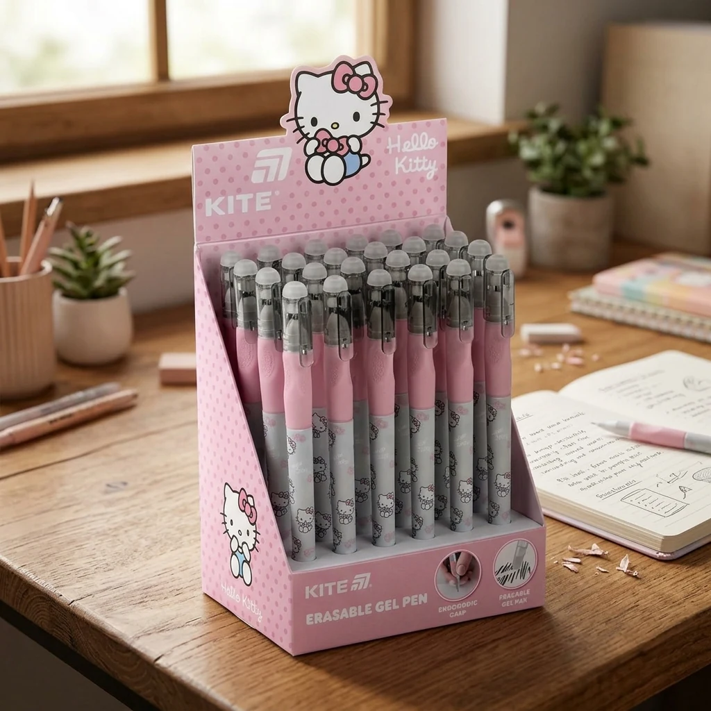 Ручка пиши-стирай гелевасиня синя Kite Smart "Hello Kitty"