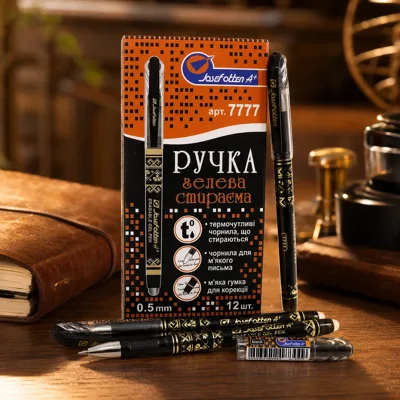 Ручка пиши-стирай J.Otten 0,5мм чорн. 7777BK