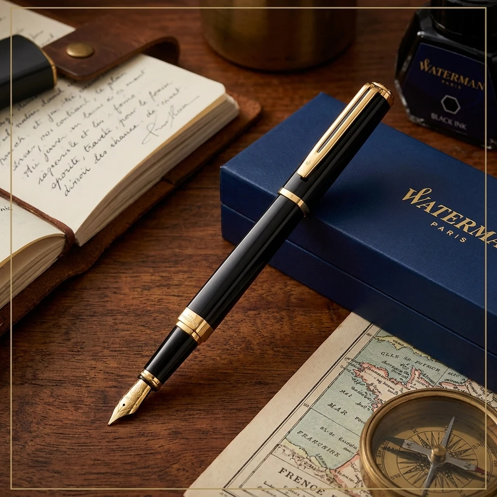 Ручкa Waterman Exception slim перо чорна 11028