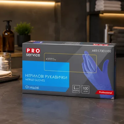 Рукавички нітрилові PRO льодово-сині 100шт/уп L 17301105