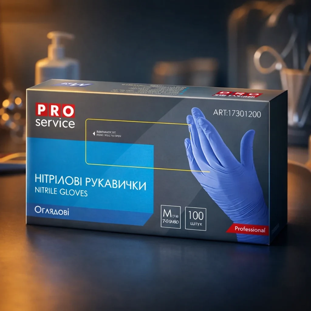 Рукавички нітрилові PRO льодово-сині 100шт/уп M 17301204 — Торгівля та облік