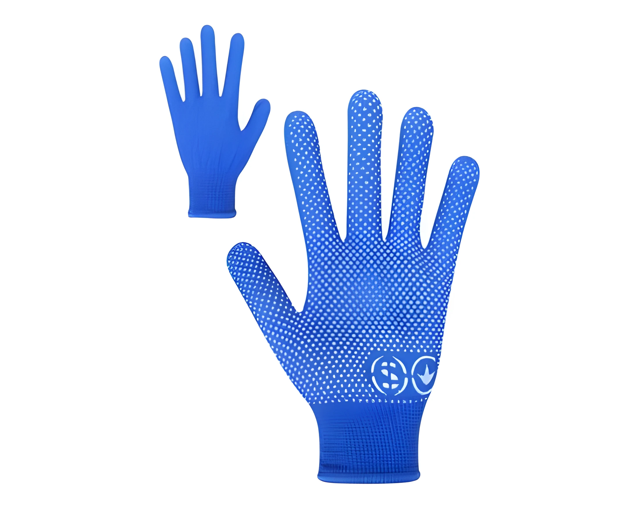 Рукавички синтетичні сині з ПВХ крапкою р.969057