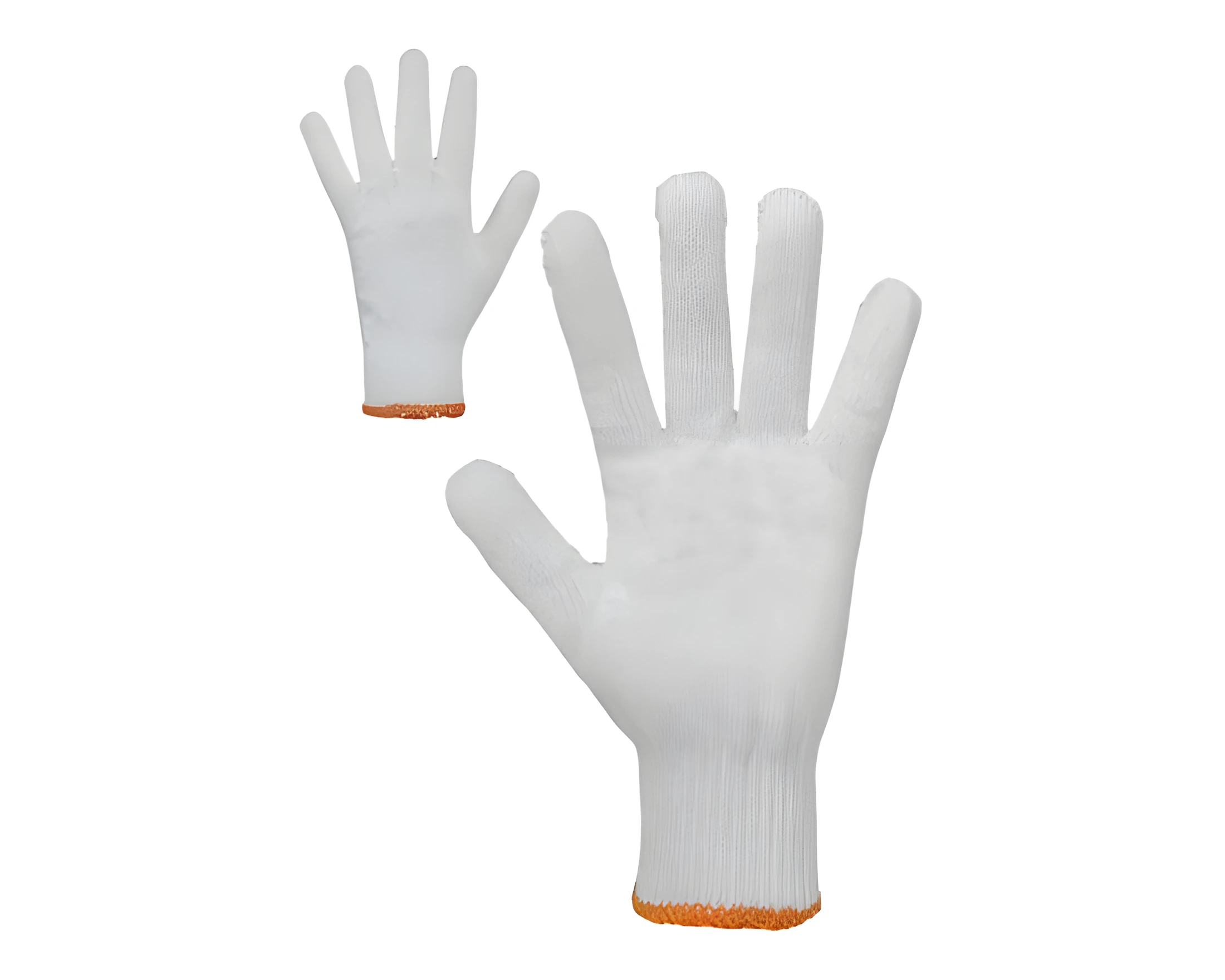 Рукавички трикотажні білі без ПВХ крапки 78300 р.10 10 клас 2 нитки 69222