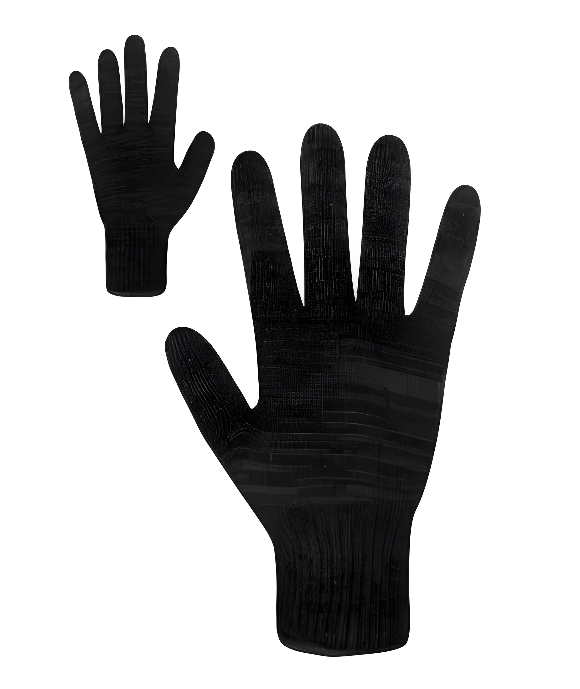 Рукавички трикотажні чорні без ПВХ крапки подвійні Seven 69195