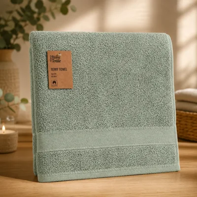 Рушник махровий Ardesto SuperSoft зелений 70х140см 100% бавовна
