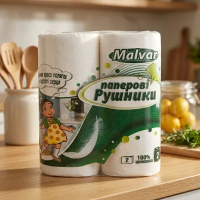 Рушник Malvar Паперовий Дівчинка  двошаровий 225 ммх11 м 2 шт