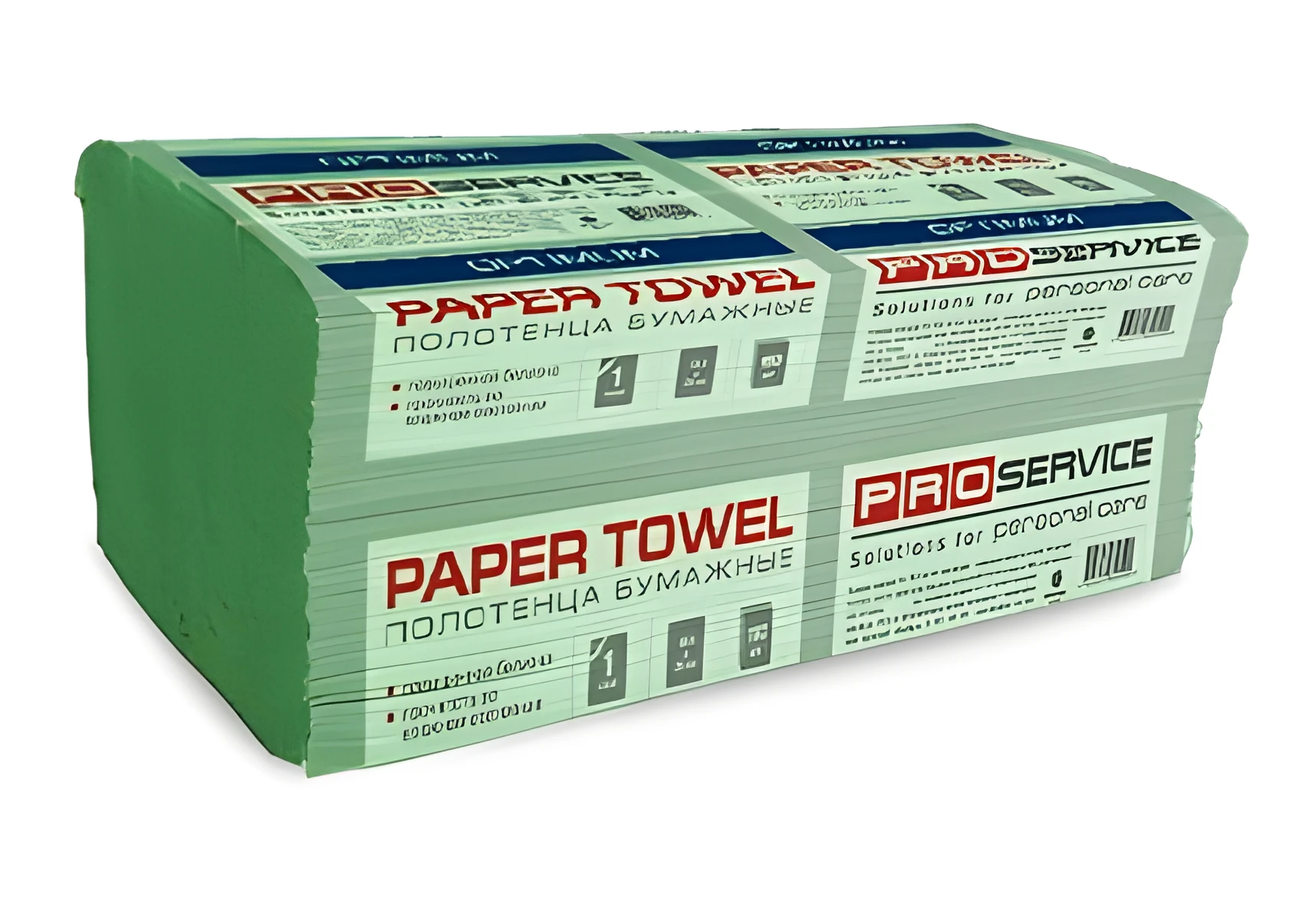 Рушник паперовий PRO service OPTIMUM V-скл зелений макулатурний 160 шт