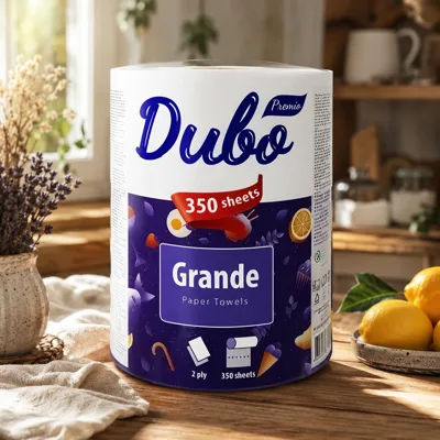 Рушники целюлозні Диво Premio на гільзі 1 рулон 350 відривів 2 шарові Grande білі