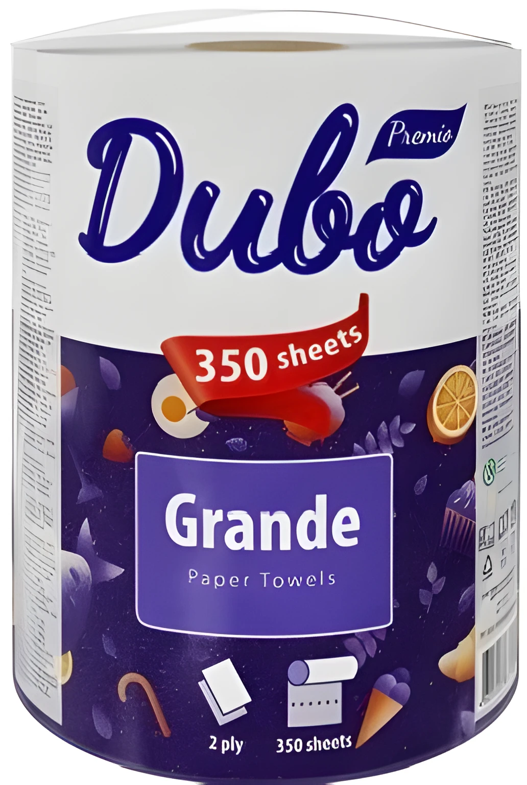 Рушники целюлозні Диво Premio на гільзі 1 рулон 350 відривів 2 шарові Grande білі