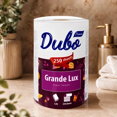 Рушники целюлозні на гільзі ДИВО по 1 рулон 3 шарові Grande Lux білий