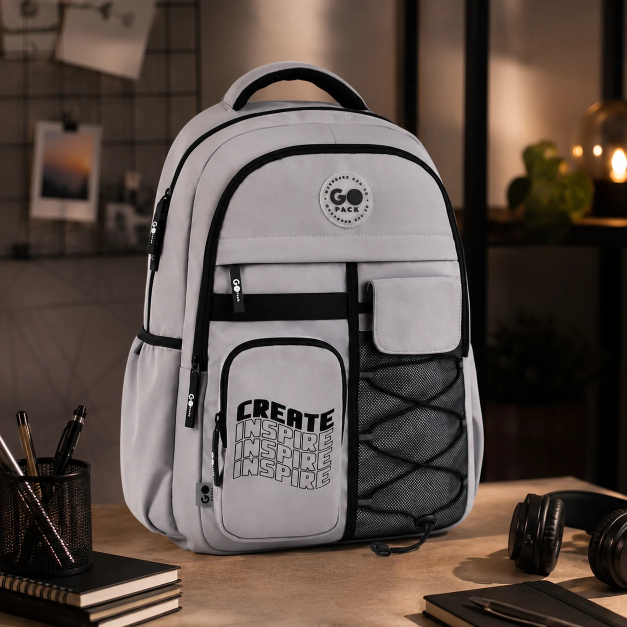 Рюкзак GoPack Education Teens 184 сірий GO26-184L-2 GO26-184L-2 — Рюкзаки та ранці