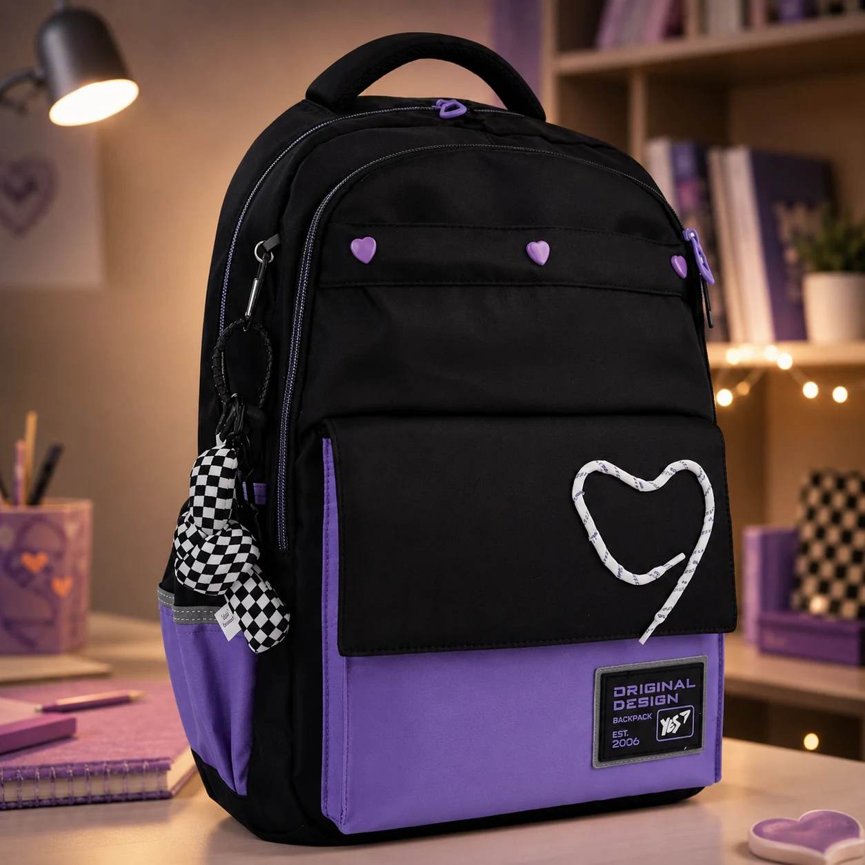 Рюкзак шкільний YES TS-48 Purple Hearts — Рюкзаки та ранці